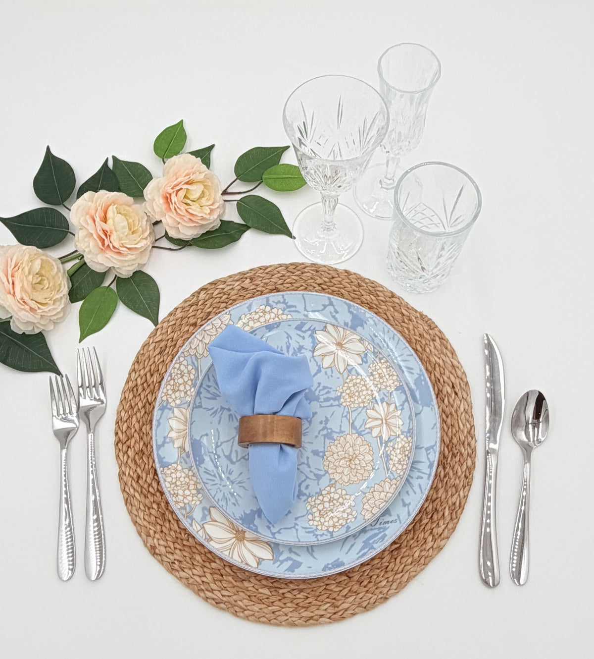 Blue Cream Floral