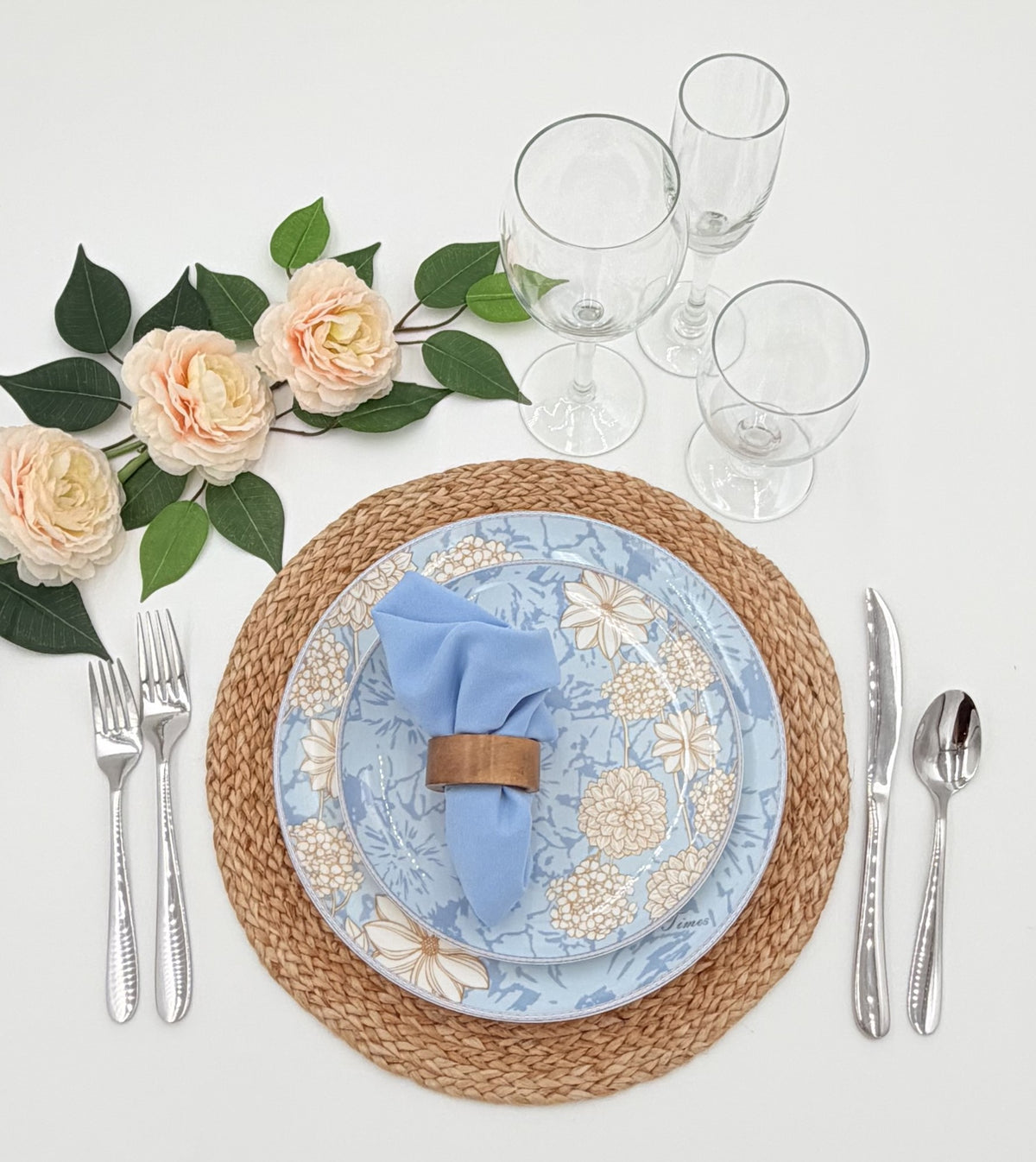 Blue Cream Floral