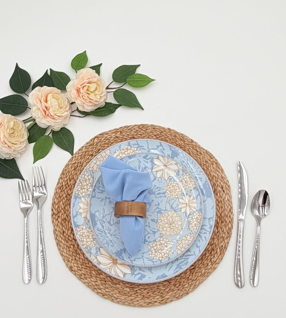 Blue Cream Floral